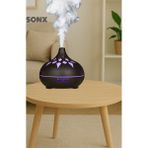 Lowell Home Sonx Aroma Difüzör Gece Işığı 7 LED Desenli Nemlendirici Kumandalı Buhar Makinesi 550 ml Rsy - Ahşap - 1