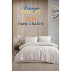 Loyal Home Baroque Ekru Çizgili Saten Çift Kişilik Nevresim Takımı - 200 x 220 cm