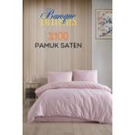 Loyal Home Baroque Pembe Çizgili Saten Çift Kişilik Nevresim Takımı - 200 x 220 cm