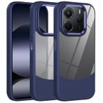 Loyhee Xiaomi Redmi Note 14 5G için kılıf, tek renkli deri yapı TPU çerçeve + çizilmez şeffaf akrilik arka duvar cep telefonu kılıfı, darbeye dayanıklı, kaymaz koruyucu kılıf - mavi