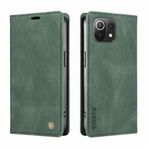 LOYWIN Xiaomi 11 Lite için Telefon Kılıfı Deri Kılıf, Xiaomi 11 Lite Cüzdan Kılıf Kapak Kart Yuvaları Kapak Destek Çubuğu Yumuşak Silikon TPU Kapaklı Kılıf Xiaomi 11 Lite için, Yeşil