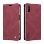 LOYWIN Xiaomi Redmi 9A için Telefon Kılıfı Deri Kılıf, Redmi 9A Cüzdan Kılıf Kapak Kart Yuvaları Kapaklı Destek Yumuşak Silikon TPU Kapaklı Kılıf Xiaomi Redmi 9A için, Şarap Kırmızısı