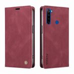 LOYWIN Xiaomi Redmi Note 8T için Telefon Kılıfı Deri Kılıf, Redmi Note 8T Cüzdan Kılıf Kapak Kart Yuvaları Kapak Destek Çubuğu Yumuşak Silikon TPU Kapaklı Kılıf Xiaomi Redmi Note 8T için, Şarap