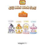 Loz Micro Block 4'lü Lunapark Seti 4 Farklı Model Dekoratif Oyuncak Yapım Seti Yapı Blok Seti