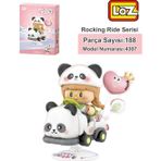 Loz Sallanan Araba Serisi: Panda Süren Kız | 188 Parça Mikro Bloklar | 14+ Yaş | Lunapark Maketi