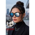 Lozzo Kadın UV400 Ayna Cam Wayfare Siyah Güneş Gözlüğü 23045-1 C2AYN