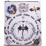 LParkin Orijinal Tuval Fourth Wing Merch Su Geçirmez Kitap Kılıfı, Iron Flame Merch Kitap Koruyucu, Ejderha Figürü Hediyeler Kitap Kılıfı, Fermuarlı, Kitap Severleri Olarak Dört Kanat Hediye