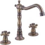 LPD Ankastre 3 Delikli Koç Kuğu Lavabo Bataryası (%100 Pirinç , Lüx) - Antik