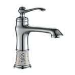 LPD Seramik Desenli Krom Banyo Lavabo Bataryası