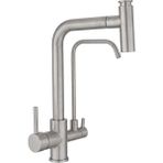 LPD T Arıtmalı Uzayan Spiralli Mutfak Eviye Lavabo Bataryas - Inox