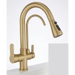LPD U Arıtmalı Uzayan Spiralli Mutfak Eviye Lavabo Bataryası - Mat Gold