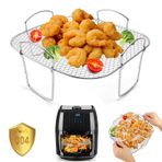 LPZMPZ Sıcak hava fritözü için ızgara, Airfryer için 304 paslanmaz çelik ızgara, sıcak hava fritözü aksesuarı, Cosori 5,5 l 6,4 L XXL, Ninja Speedi AF180EU, Philips XXL Air Fryer ile uyumlu