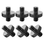LQIOACU 6 adet 1/4 inç vida 1/4 inç erkek vida tripod adaptörü dişli adaptörü, kamera vidası 1/4, mikrofon tripodu kamera tripodu kamera omuz askısı için, siyah, Siyah, A
