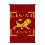 Lrajan&Daucus İmparatorluk Roma Ordusu Vexillum Kaydırma Posteri - 75 x 50 cm Ücretsiz Kancalı Roma İmparatorluğu Lejyon Afişi, Dijital Baskı Bezi Ev Dekoru (LEGIO XIII GEMINA)