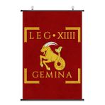 Lrajan&Daucus İmparatorluk Roma Ordusu Vexillum Kaydırma Posteri - 75 x 50 cm Ücretsiz Kancalı Roma İmparatorluğu Lejyon Afişi, Dijital Baskı Bezi Ev Dekoru (LEGIO XIIII GEMINA)