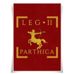 Lrajan&Daucus İmparatorluk Roma Ordusu Vexillum Poster - Roma İmparatorluğu Lejyonu Standart Bayrak A3 Kumaş Baskı, Tarihi Duvar Sanatı (LEGIO II PARTHICA)