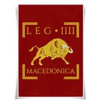 Lrajan&Daucus İmparatorluk Roma Ordusu Vexillum Poster - Roma İmparatorluğu Lejyonu Standart Bayrak A3 Kumaş Baskı, Tarihi Duvar Sanatı (LEGIO IIII MACEDONICA)