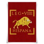 Lrajan&Daucus İmparatorluk Roma Ordusu Vexillum Poster - Roma İmparatorluğu Lejyonu Standart Bayrak A3 Kumaş Baskı, Tarihi Duvar Sanatı (LEGIO VIIII HISPANA)