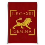 Lrajan&Daucus İmparatorluk Roma Ordusu Vexillum Poster - Roma İmparatorluğu Lejyonu Standart Bayrak A3 Kumaş Baskı, Tarihi Duvar Sanatı (LEGIO XIII GEMINA)