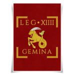 Lrajan&Daucus İmparatorluk Roma Ordusu Vexillum Poster - Roma İmparatorluğu Lejyonu Standart Bayrak A3 Kumaş Baskı, Tarihi Duvar Sanatı (LEGIO XIIII GEMINA)