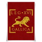 Lrajan&Daucus İmparatorluk Roma Ordusu Vexillum Poster - Roma İmparatorluğu Lejyonu Standart Bayrak A3 Kumaş Baskı, Tarihi Duvar Sanatı (LEGIO XVI GALLICA)