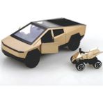 LRS Store 12 cm Metal Tesla Cybertruck Oyuncak Araba – Çek Bırak Özellikli, Kapıları Açılır Mini Araba Atv Li - Altın