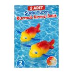 LRS Store 2 Adet Kurmalı Yüzen Kırmızı Balık Oyuncak | Suda Yüzen Banyo Havuz Oyuncağı | Bebek Çocuk Su Oyuncağı