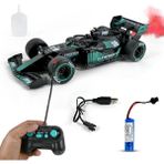 LRS Store Işıklı Duman Çıkaran Egzozlu Uzaktan Kumandalı F1 Yarış Arabası - Şarjlı Formula Yarış Aracı - Siyah