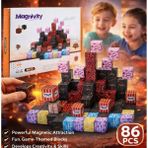 Lrs Store Manyetik Yapı Blokları – Çocuklar Için Eğitici Oyuncak Seti Minecraft Mıknatıslı Küpler - 86 parça