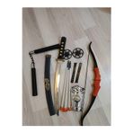 Lrs Store Ninja Samuray Dövüş Savaş Seti Ok Yay Kılıç Kalkan Mınçıka Ninja Yıldız Fırlatma Bıçağı 10 Parça