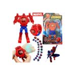 LRS STORE Spiderman Örümcek Adam Projeksiyonlu Robota Dönüşen Çocuk Kol Saati Projektör Saat