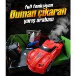 LRS Store Uzaktan Kumandalı Duman Çıkaran Yarış Arabası 15 Km Hızlı Rc Araba Full Fonksiyon Işıklı Oyuncak Araba - Kırmızı