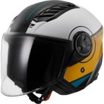 Ls2 Aırflow 2 Cover Siyah-Beyaz-Gold Kask Polikarbon Dış Kabuk ve Geliştirilmiş Havalandırma - Siyah - Altın - Beyaz