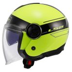 LS2 CLASSY Classic Siyah-Neon Sarı Kask, ECE 22.06 Güvenlik Sertifikalı Profesyonel Motosiklet Kaskı, KPA Kabuk, Dahili Güneş Vizörlü, LS2 4X JBL Intercom Uyumlu (M)