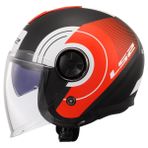 LS2 CLASSY Disko Mat Siyah-Kırmızı-Beyaz Kask, ECE 22.06 Güvenlik Sertifikalı Profesyonel Motosiklet Kaskı, KPA Dış Kabuk, Dahili Güneş Vizörlü, LS2 4X JBL Intercom Uyumlu (M)