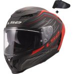 Ls2 Dragon Karbon Subic Kapalı Kask - XL - Kırmızı