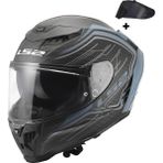Ls2 Dragon Karbon Subic Kapalı Kask - XL - Mat Mavi