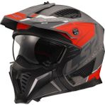 Ls2 Drıfter Devor Mat Gri-Tıtanıum-Kırmızı Kask - XXL