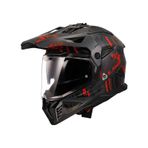 Ls2 Pioneer 2 Crazy Kros Motosiklet Kaskı Kırmızı - Siyah