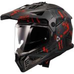Ls2 Pioneer 2 Crazy Kros Motosiklet Kaskı Nefes Alabilen Özellikler ile 2XL Siyah - Kırmızı Renk