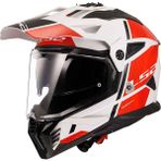 Ls2 Pioneer 2 Hill Kros Motosiklet Kaskı Beyaz - Kırmızı 2XL