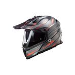 LS2 Pioneer Evo Knight Kros Siyah Kırmızı Motosiklet Kaskı