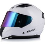 LS2 Rapid 2 Beyaz Kapalı Gökkuşağı Camlı Motosiklet Kaskı