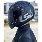 Ls2 Rapid 2 Clawn Mat Siyah Gri Kırmızı Kask Siyah Vizörlü - 3XL - Siyah - Gri - Kırmızı