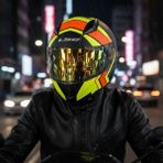 Ls2 Rapıd 2 Extra Mat Neon Sarı-Navy Mavi Kask (Sarı Vizör + Şeffaf Vizör) - 3XL - Tek Renk