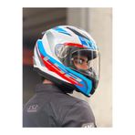 LS2 RAPID 2 HYPER BEYAZ-MAVİ-KIRMIZI KASK (ŞEFFAF VİZÖR)