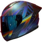 Ls2 Rapid 2 Optik Full Face Motosiklet Kaskı Mavi Mor Renkli Şeffaf Siyah Vizörlü L Beden