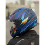 Ls2 Rapıd 2 Optık Mat Mavi-Mor Kask Polikarbon Malzemeden Tam Yüz Tasarımı XL Beden - Mavi - Mor