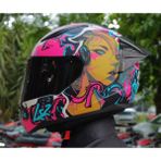 LS2 Rapıd 2 Race Cyberg Mat Mor Fullface Motosiklet Kaskı 2 Camlı+Spoıler - 2XL