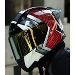 Ls2 Rapıd 2 Race Extra Beyaz-Kırmızı Fullface Motosiklet Kaskı Gold Camlı - XS
